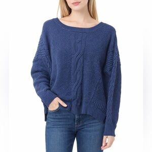 Tommy Hilfiger Navy Blue Cotton Knit Sweater Jumper Crew Neck Long Sleeve Sz L